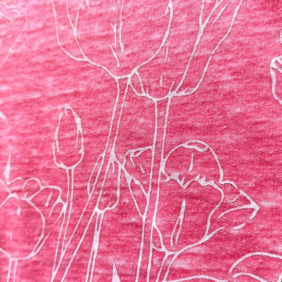 Avenue Pink Floral Embellished Short Sleeve Top Cotton Blend Womens Size 14/16 - Picture 5 of 7